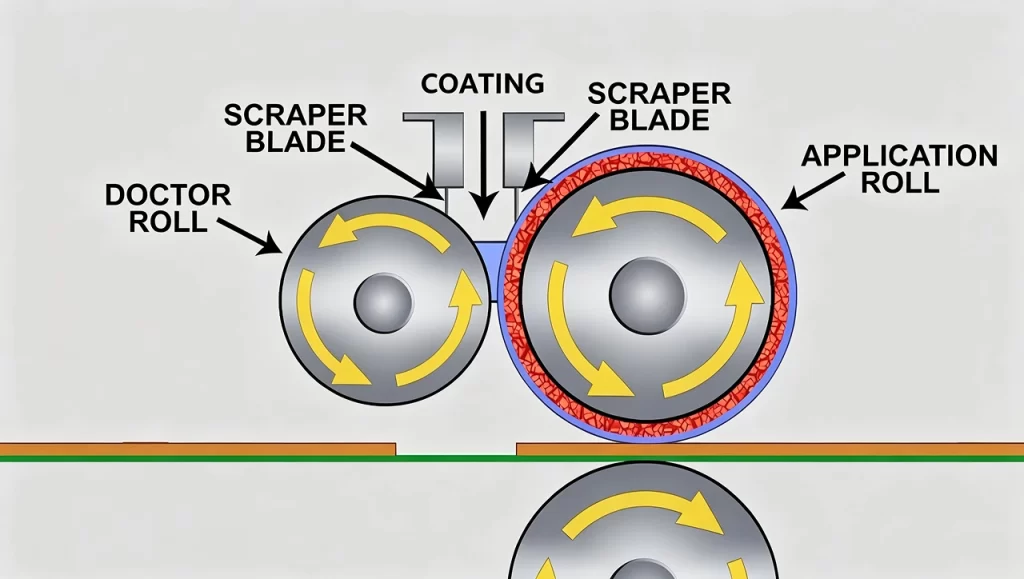 blog_03_02_working principle of roll coating machine Working principle of a roller coating machine with doctor roll and application roll